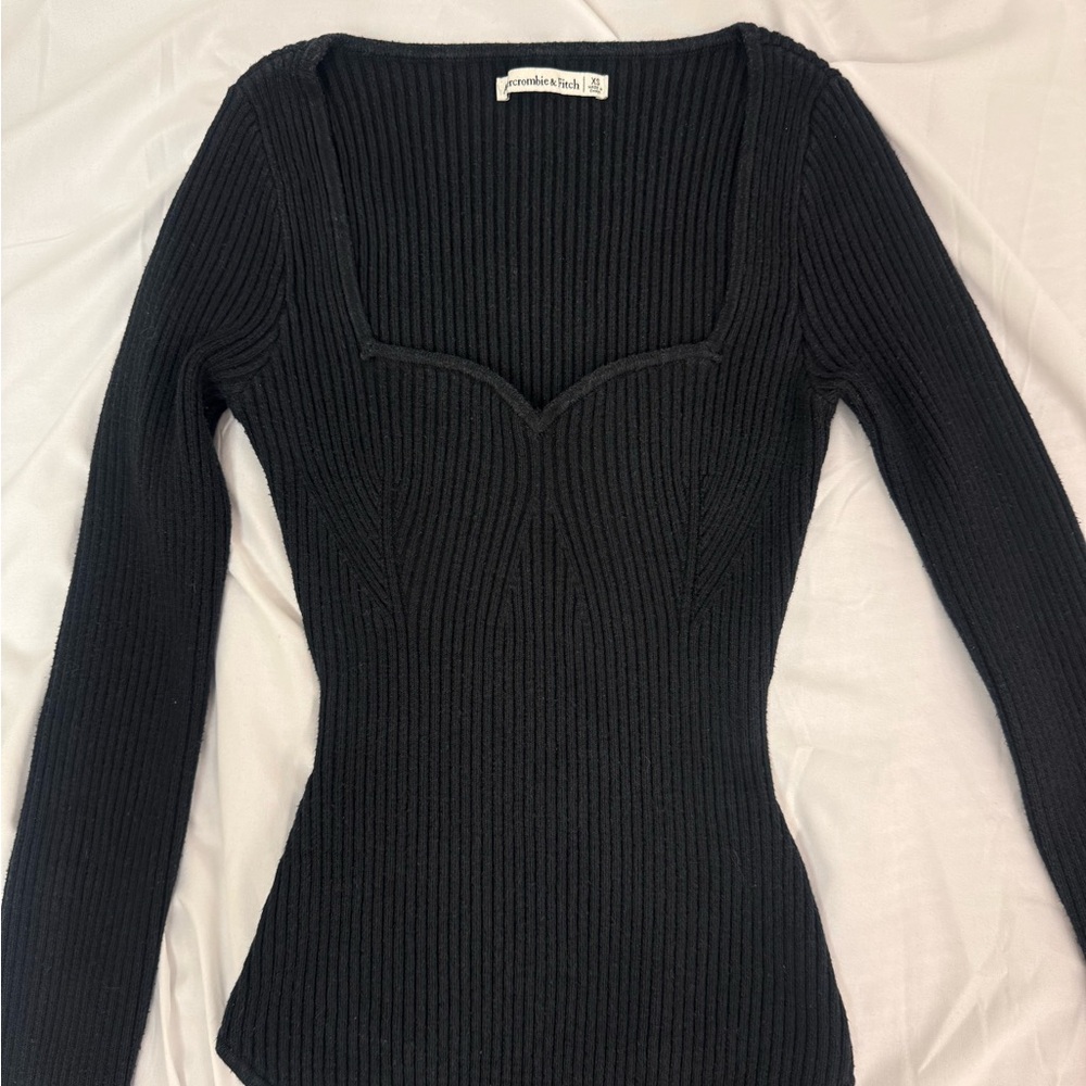 Abercrombie Black Ribbed Knit Bodysuit